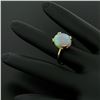 Image 7 : 14K Solid Yellow Gold 3.00 ctw Oval Cabochon Opal Solitaire Ring