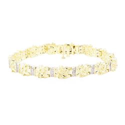 0.65 ctw Diamond Men's Nugget-Style Bracelet - 10KT Yellow Gold