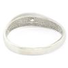 Image 6 : Men's Textured 14K White Gold Bead Set Round Diamond Solitaire Band Ring Sz 9.5