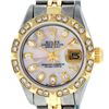 Image 1 : Rolex Ladies 2 Tone 14K Pink Mother Of Pearl Pyramid Diamond Datejust