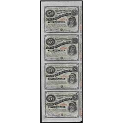 Uncut Sheet of (4) State of Louisiana Baby Bond Obsolete Notes