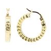 Image 2 : 20mm Diamond Cut Hoop Earrings - 14KT Yellow Gold