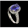 Image 4 : 2.80 ctw Tanzanite and Diamond Ring - 14KT White Gold