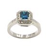 Image 1 : 1.04 ctw Blue and White Diamond Ring - 18KT White Gold