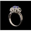 Image 4 : 14KT White Gold 1.17 ctw Tanzanite and Diamond Ring