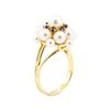 Image 4 : 0.10 ctw Blue Sapphire and Pearl Cluster Ring - 14KT Yellow Gold
