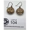 Image 2 : Interesting Sterling Earrings Moon Mask. Eyes Open and Shut