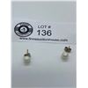 Image 1 : Small Real Pearl Stud Earrings with Gold Posts