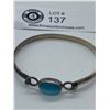 Image 2 : Very Nice Heavy Sterling and  "Falcon Eye" Bracelet