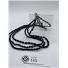 Image 2 : A Fabulous Antique Black Glass Bead 3 Strand Necklace 1920's