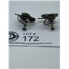Image 2 : Vintage Sterling & Abalone 3 Leaf Clover Earrings