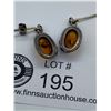 Image 2 : Sterling Silver and Amber Earrings