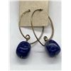 Image 2 : Pair of Sterling and Blue Agate Earrings