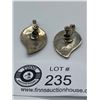 Image 2 : Nice Pair of Steling Leaf ( Shell) Earrings Circa 1970's