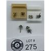 Image 2 : 3 Pairs of Vintage Stone Set Stud Earrings