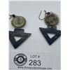 Image 2 : Very Cool Pair of Brass& Horn 1970's Earrings