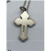 Image 2 : Sterling & Enamel Cross + Sterling Chain