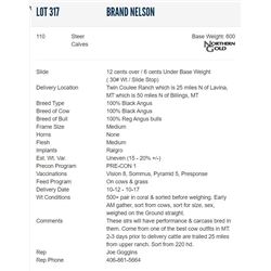 Brand Nelson - 110 Steers