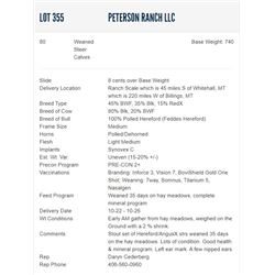 Peterson Ranch LLC - 80 Weaned Steers