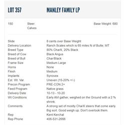 Manley Family LP - 150 Steers