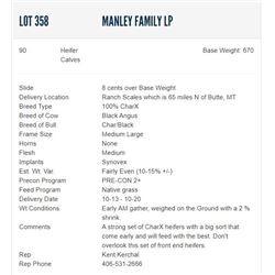 Manley Family LP - 90 Heifers