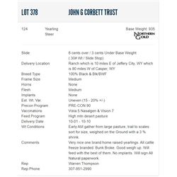 John G Corbett Trust - 124 Steers