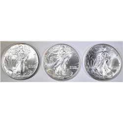 2001, 2002  2003 BU AMERICAN SILVER EAGLES