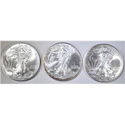2007, 2008 & 2009 BU AMERICAN SILVER EAGLES