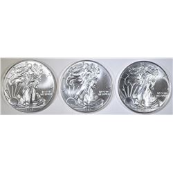 2013, 2014 & 2015 BU AMERICAN SILVER EAGLES
