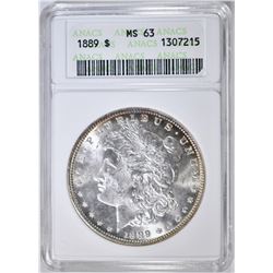 1889 MORGAN DOLLAR, ANACS MS-63