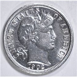 1902 BARBER DIME  BU