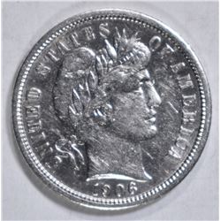 1906-S BARBER DIME  CH AU