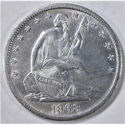 1868-S SEATED LIBERTY HALF DOLLAR  CH AU