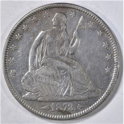 1873 SEATED LIBERTY HALF DOLLAR  XF