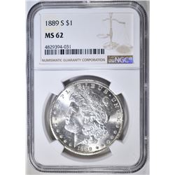 1889-S MORGAN DOLLAR  NGC MS-62