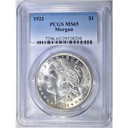 1921 MORGAN DOLLAR  PCGS MS-65