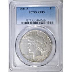 1934-S PEACE DOLLAR  PCGS XF-45