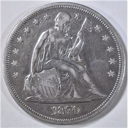 1870-CC SEATED LIBERTY DOLLAR  XF  SCRATCH