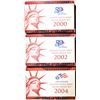 Image 1 : 2000, 2002 & 2004 U.S. MINT SILVER PROOF SETS