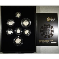 2008 ROYAL SHIELD OF ARMS SILVER PROOF 7 COIN SET