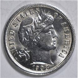 1908 BARBER DIME  CH BU
