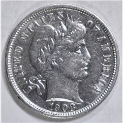 1908-S BARBER DIME  AU