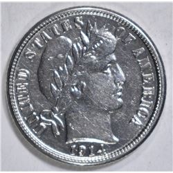 1914-S BARBER DIME  AU/BU