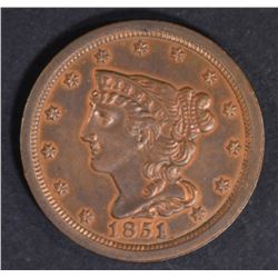 1851 HALF CENT  CH/GEM UNC