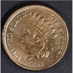1861 INDIAN CENT  CH/GEM BU