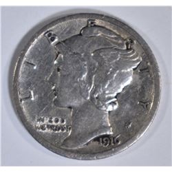 1916-D MERCURY DIME  XF