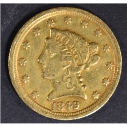 1849-D $2.5 GOLD LIBERTY AU