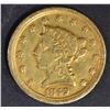 Image 1 : 1849-D $2.5 GOLD LIBERTY AU