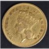Image 1 : 1857-S $3 GOLD INDIAN PRINCESS  AU