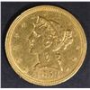 Image 1 : 1854-O $5 GOLD LIBERTY  BU  OLD CLEANING